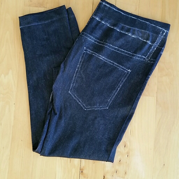 Spandex leggings faux jeans. - Picture 4 of 6